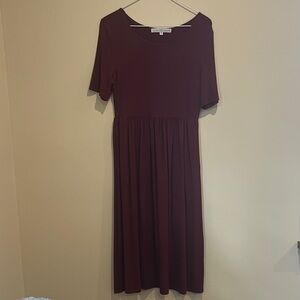 Chic Wine Midi Dress